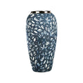SOGA Große blaue Keramik-Blumenvase 35 × 17 cm – Elegante Wohndekoration für Wohnzimmer und Zuhause