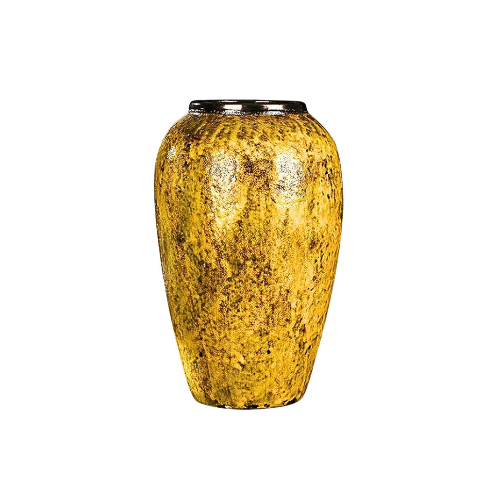 SOGA Keramik-Blumenvase Medium 30 × 19 cm Gelb – Elegante Wohndekoration für Wohnzimmer und Zuhause