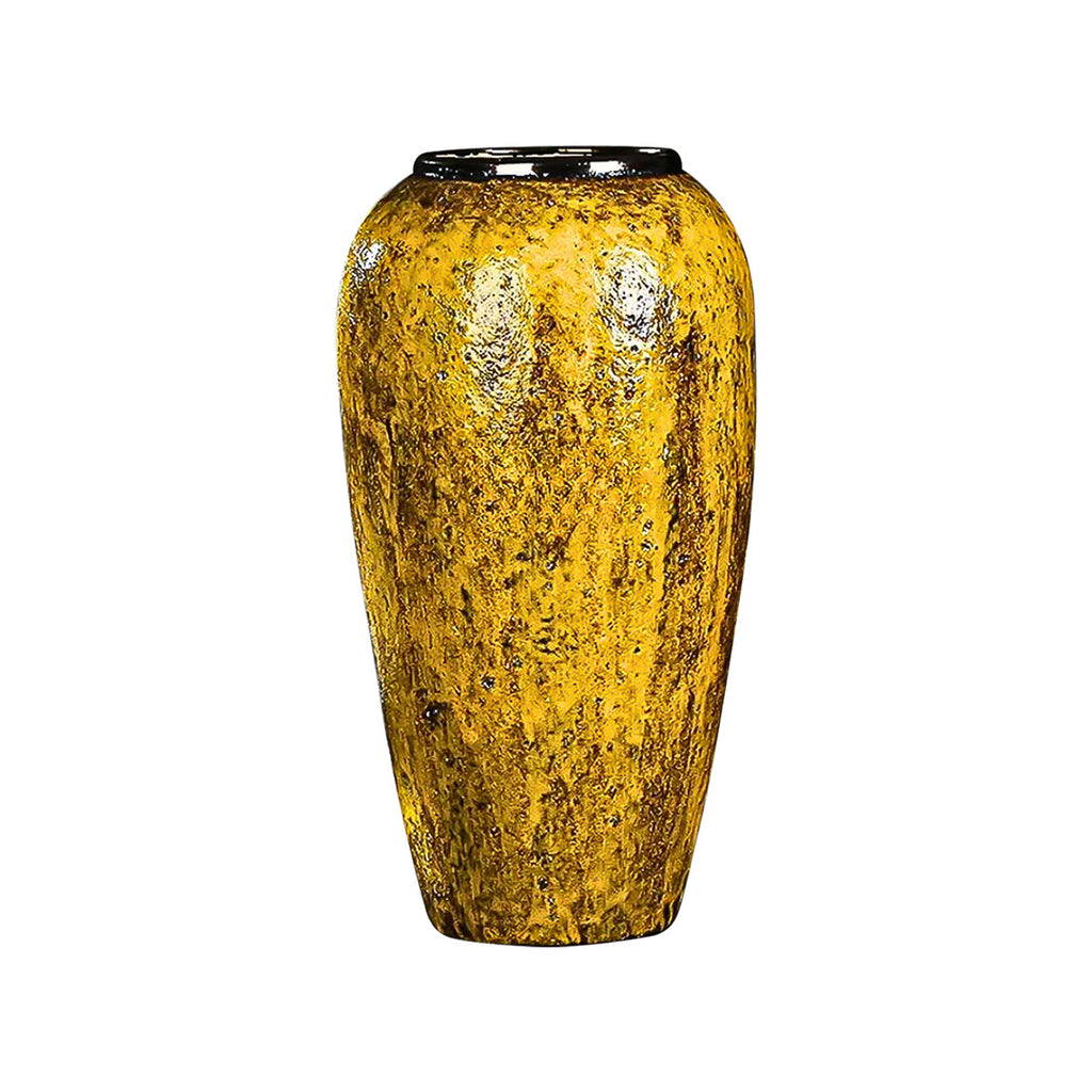 SOGA Keramik-Blumenvase Groß 35 × 17 cm Gelb – Elegante Wohndekoration für Wohnzimmer und Zuhause