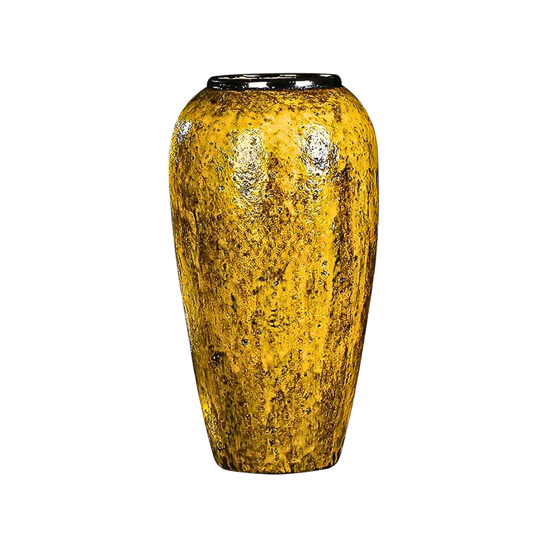 SOGA Keramik-Blumenvase Groß 35 × 17 cm Gelb – Elegante Wohndekoration für Wohnzimmer und Zuhause