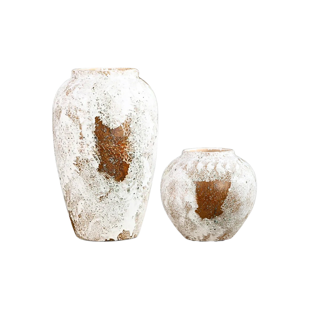 SOGA Home & Living Set – Elegante Keramik-Blumenvasen mit weißem Farbverlauf für stilvolle Wohnräume.
