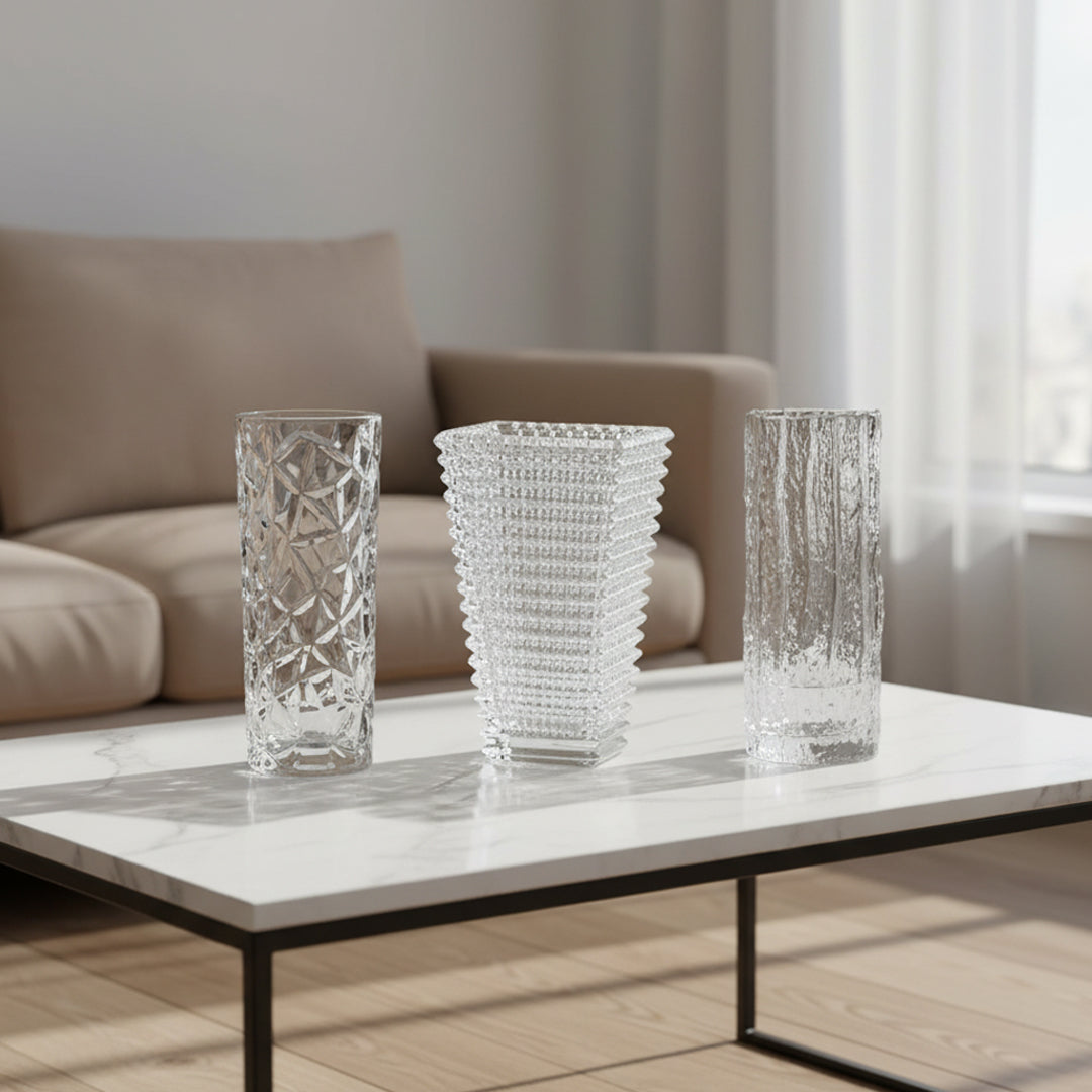 SOGA Home & Living Deko-Set – Handgefertigte Glasvasen für stilvolle Wohnräume
