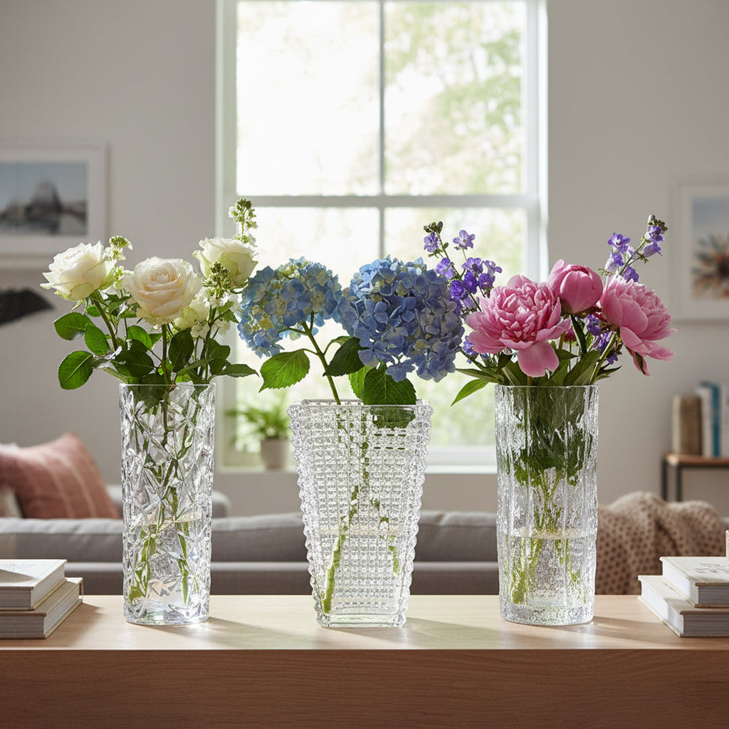 SOGA Home & Living Deko-Set – Handgefertigte Glasvasen für stilvolle Wohnräume