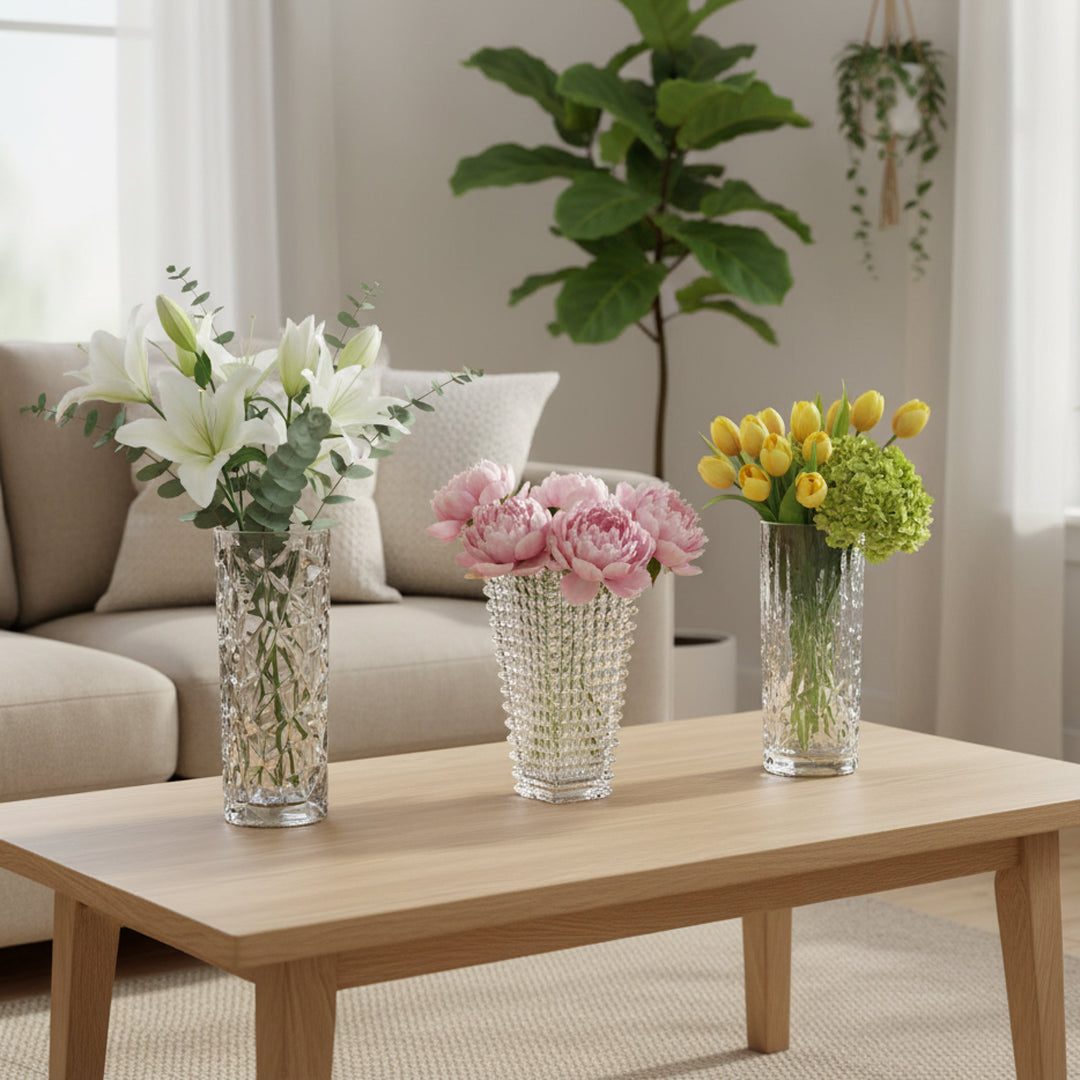 SOGA Home & Living Deko-Set – Handgefertigte Glasvasen für stilvolle Wohnräume