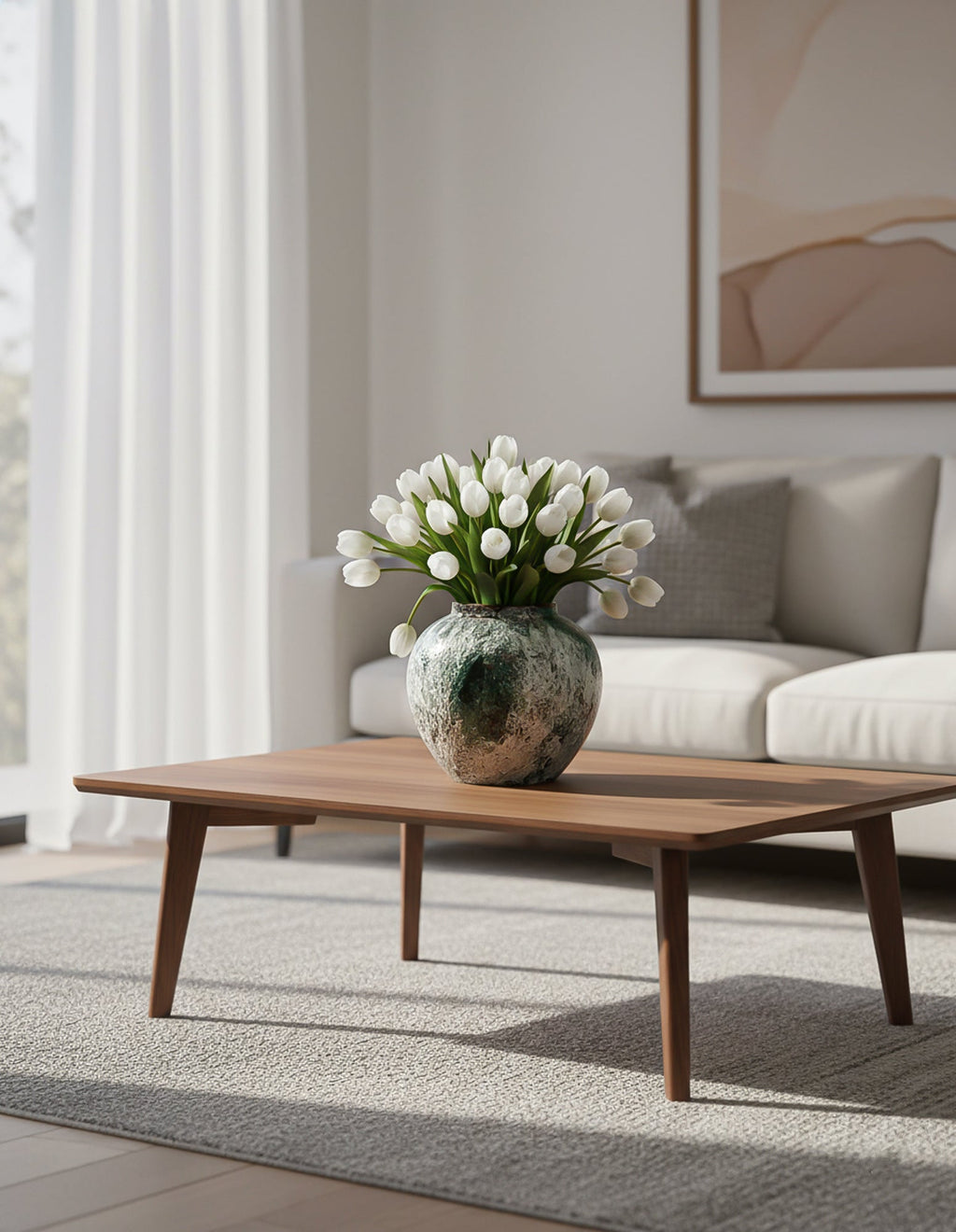 SOGA Kleine grüne Keramik-Blumenvase 21 × 22 cm – Elegante Wohndekoration für Wohnzimmer und Zuhause