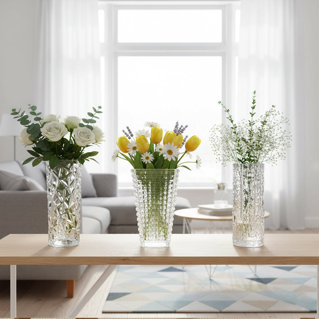 SOGA Home & Living Deko-Set – Handgefertigte Glasvasen für stilvolle Wohnräume