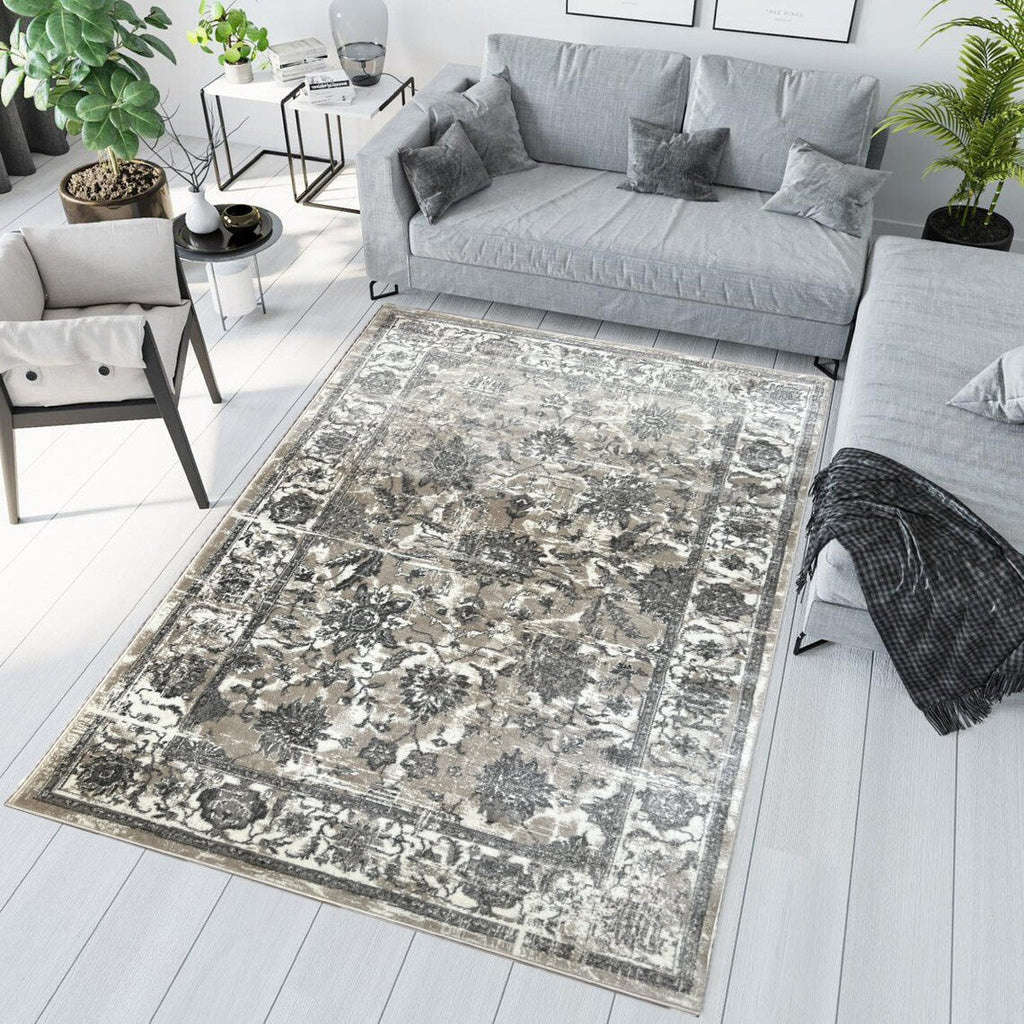 Canvello Premium-Teppiche für Wohnzimmer, Schlafzimmer und Esszimmer – in Elfenbein, Grau und Beige