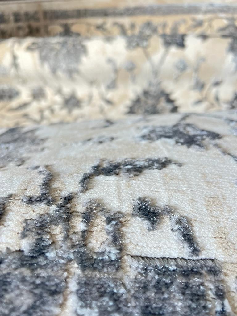 Canvello Premium-Wohnteppich für Wohnzimmer, Schlafzimmer und Essbereich – Elegantes Design in Elfenbein, Grau und Beige