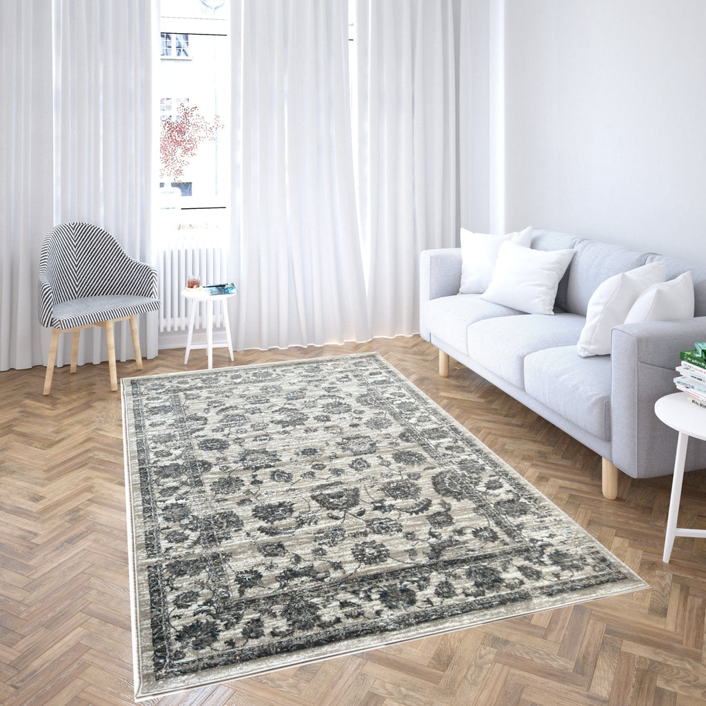 Canvello Premium-Teppiche für Wohnzimmer, Schlafzimmer und Esszimmer – in Elfenbein, Grau und Beige