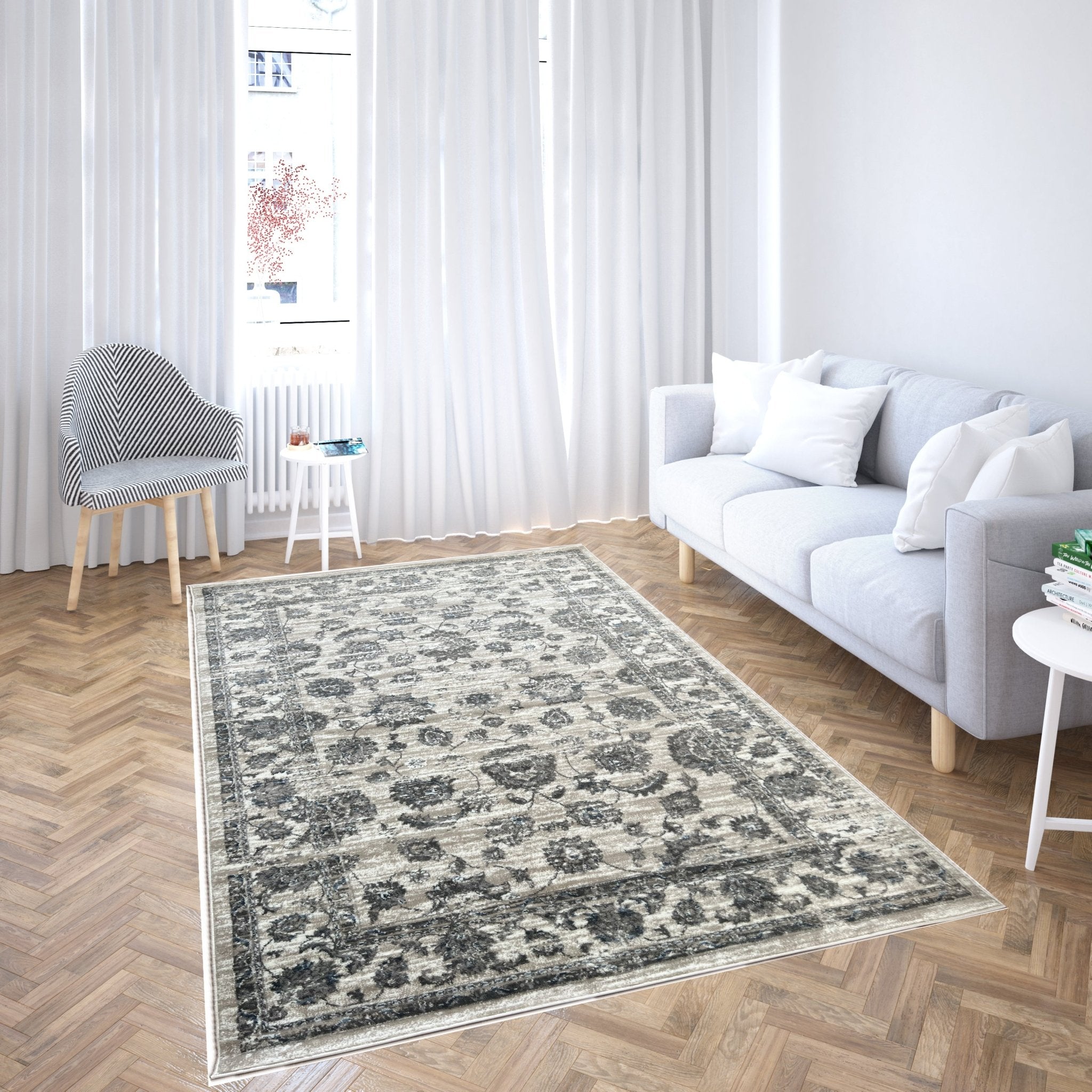 Canvello Premium-Teppiche für Wohnzimmer, Schlafzimmer und Esszimmer – in Elfenbein, Grau und Beige