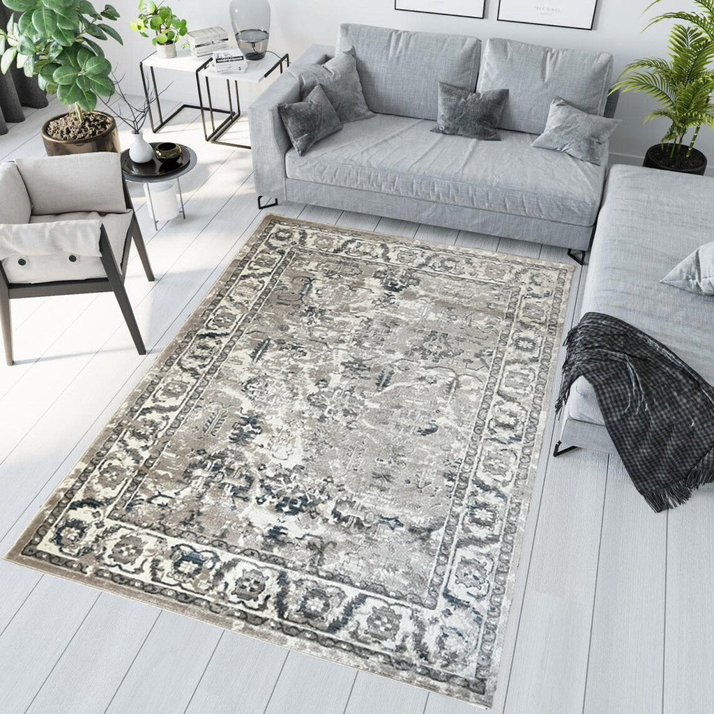 Canvello Premium-Teppiche für Wohnzimmer, Schlafzimmer und Esszimmer – in Elfenbein, Grau und Beige