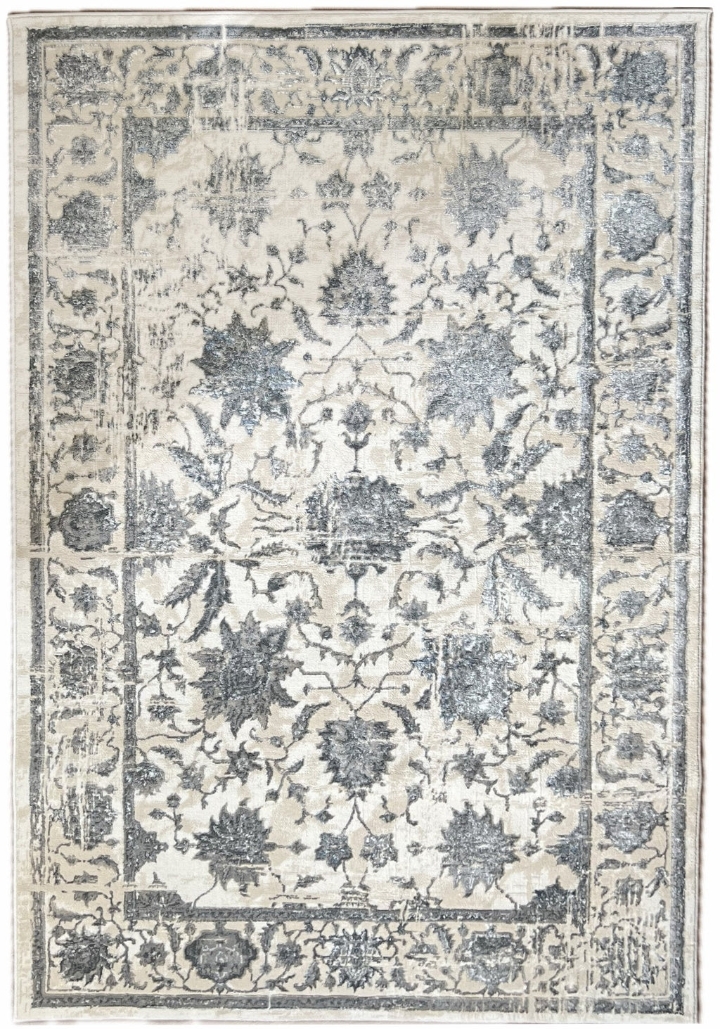 Canvello Premium-Wohnteppich für Wohnzimmer, Schlafzimmer und Essbereich – Elegantes Design in Elfenbein, Grau und Beige