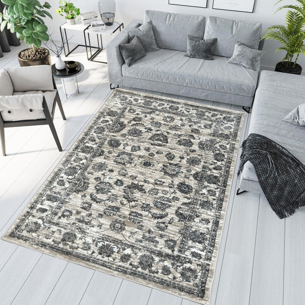 Canvello Premium-Teppiche für Wohnzimmer, Schlafzimmer und Esszimmer – in Elfenbein, Grau und Beige
