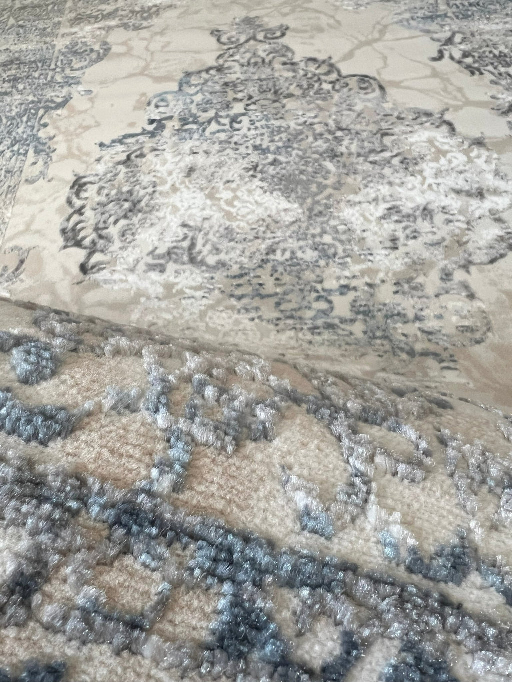 Canvello Premium-Teppiche für Wohnzimmer, Schlafzimmer und Esszimmer – Wohnteppiche in Elfenbein, Grau, Beige und Blau