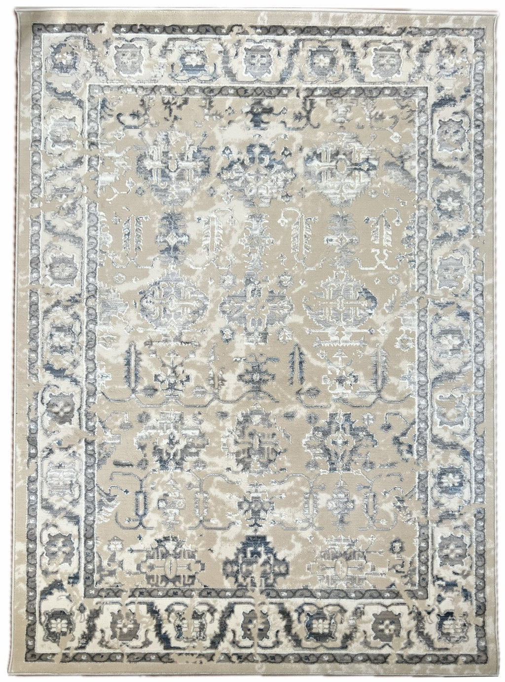 Canvello Premium-Teppiche für Wohnzimmer, Schlafzimmer und Esszimmer – in Elfenbein, Grau, Beige und Blau