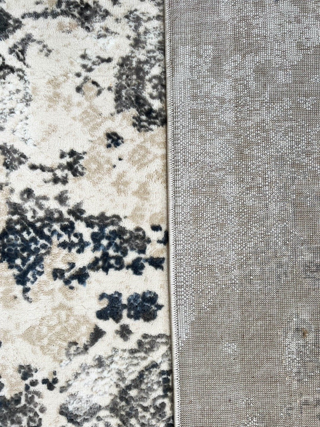 Canvello Premium-Teppich für Wohnzimmer, Schlafzimmer und Esszimmer – in Elfenbein, Grau, Beige und Blau