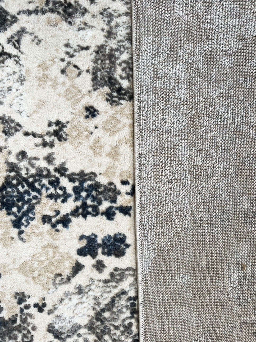 Canvello Premium-Teppich für Wohnzimmer, Schlafzimmer und Esszimmer – in Elfenbein, Grau, Beige und Blau